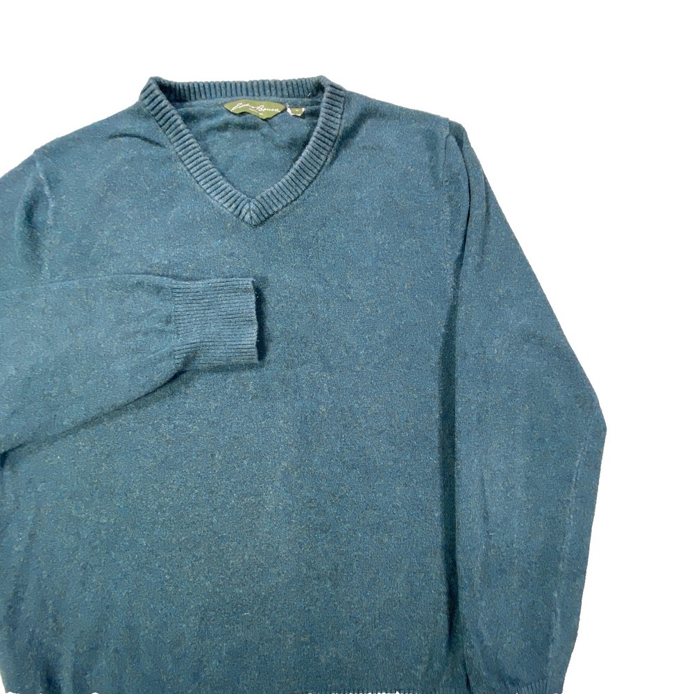Eddie Bauer Sweater Medium Teal Cotton Cashmere Blend Casual Soft Knit Preppy